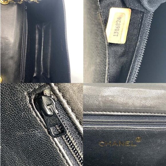 CHANEL Black Lambskin Leather Shoulder Bag - Picture 6 of 7